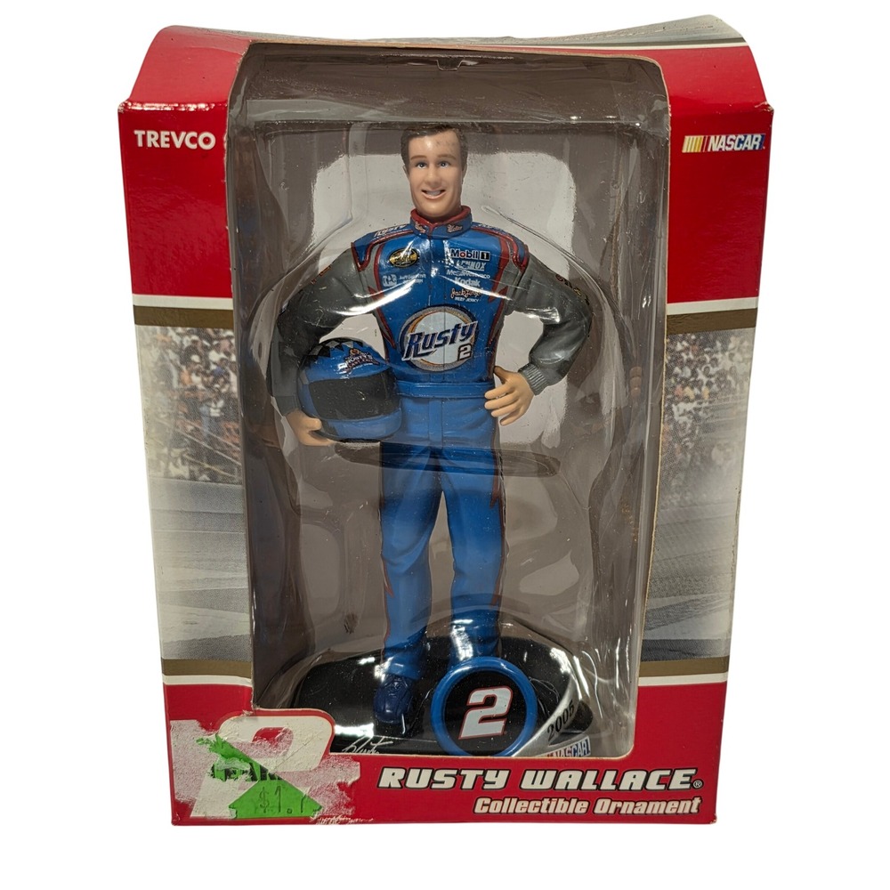 NASCAR Rusty Wallace #2 Trevco Collectible Ornament 2005 Penske Racing Figure*